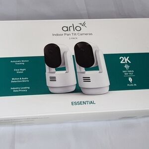 Arlo White Indoor Pan Tilt Cameras 2-Pack